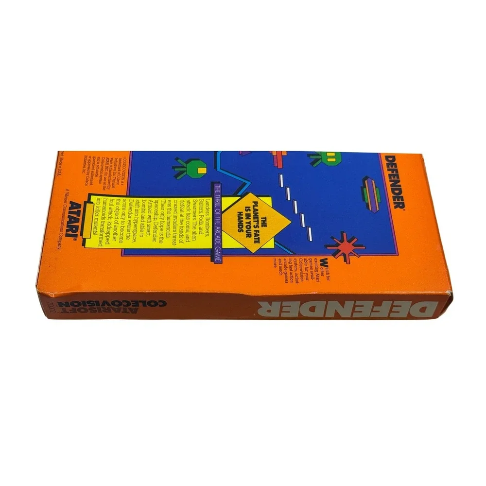 Atarisoft Defender ColecoVision Game Cartridge with Box and Manual 70002 Arcade